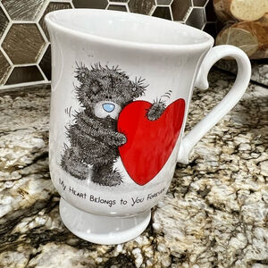 White and Red Heart Mug